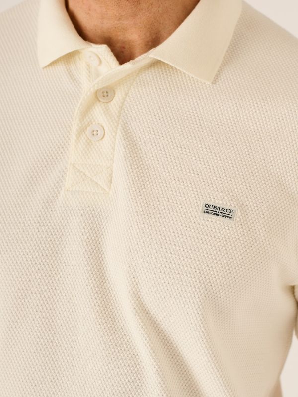 Ned Lifestyle Textured Polo Shirt In Off White