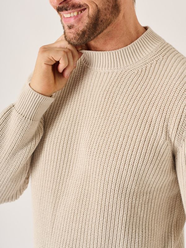 Oatmeal Chunky Rib Knitted Lifestyle Jumper - Newfalls