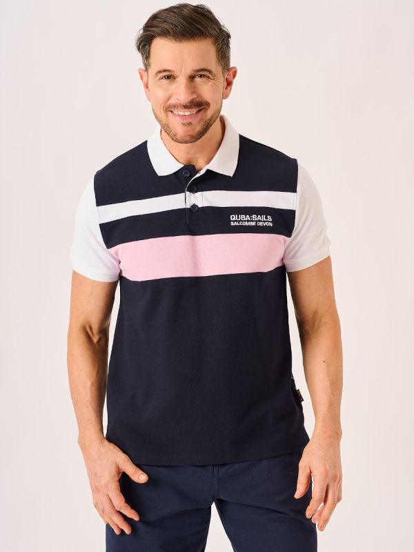 X-Series Polo Shirt Pink & Navy - Nico