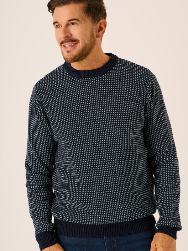 Navy Crew Neck Jumper - Norbert