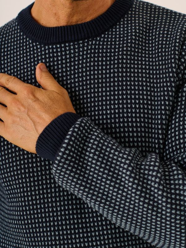 Navy Crew Neck Jumper - Norbert
