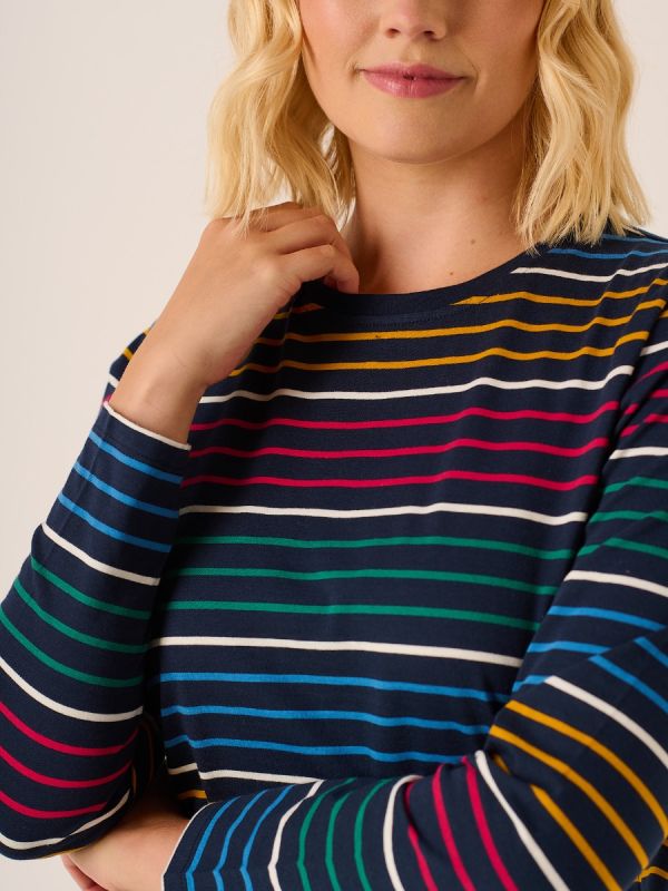 Pauline Long Sleeve Multicoloured Striped T-Shirt