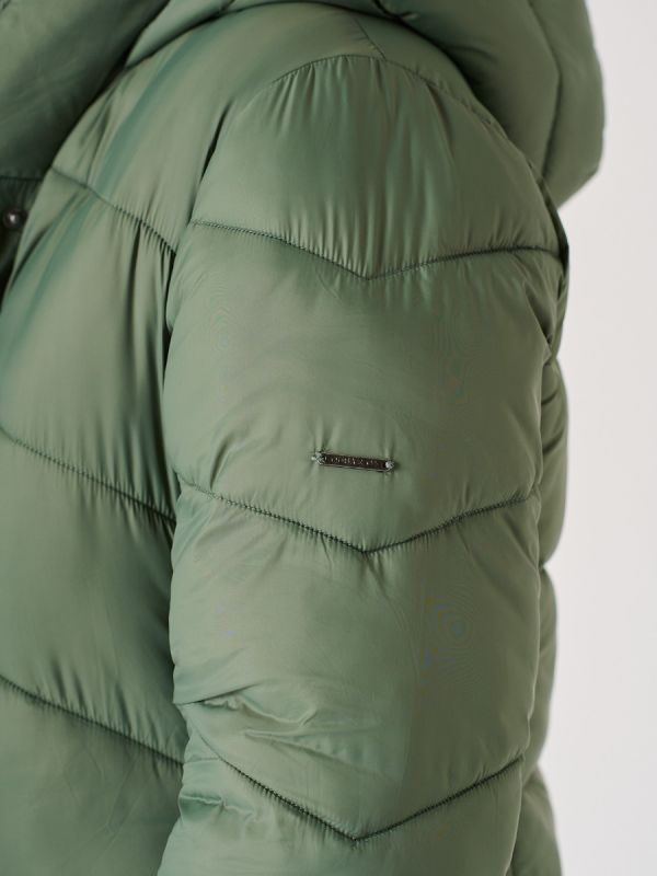 Sage Green Hooded Padded Coat - Plover