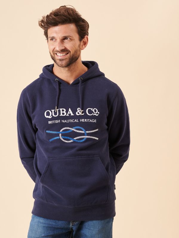 Navy Quba and Co Overhead Nautical Hoodie - Riveo