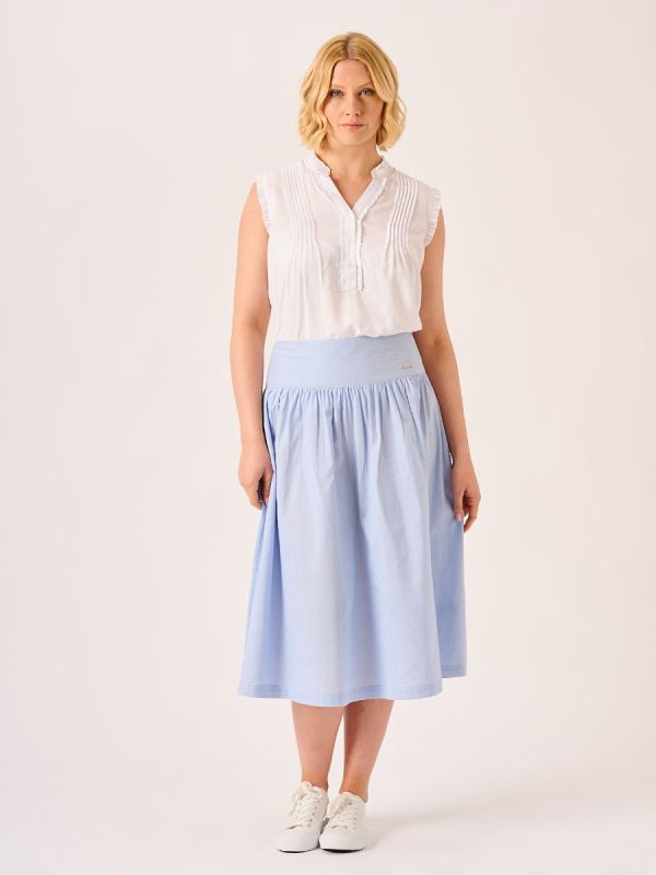 Blue and White Stripe Skirt - Samantha 