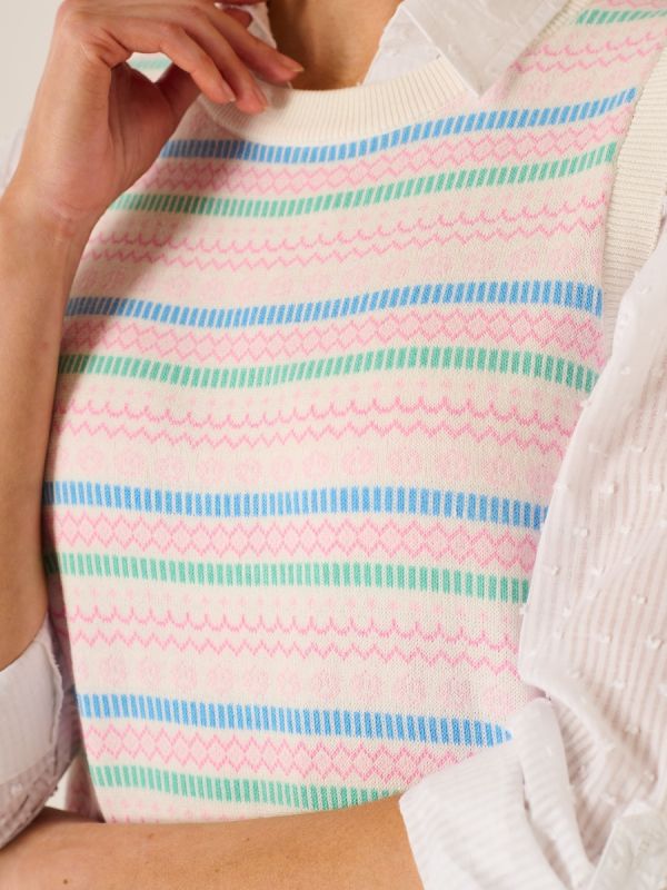 Sarah Multicoloured Pattern Knitted Vest 