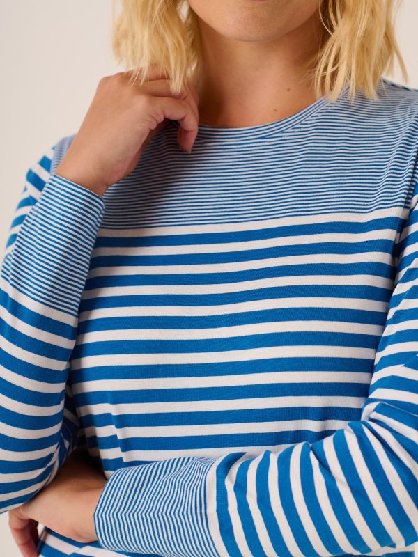 Saylor Long Sleeved Striped T-Shirt In Blue And White