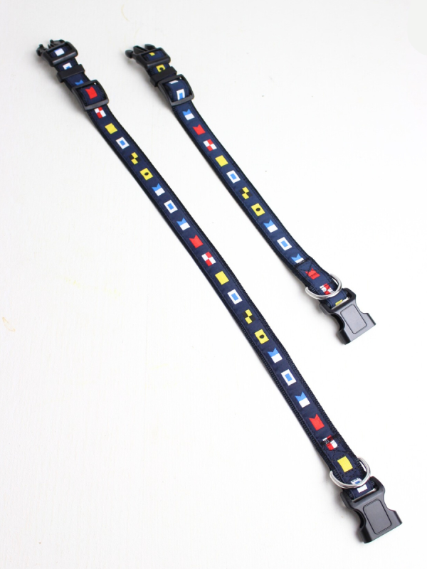 Barney Dog Collar with Woven Flag Tape