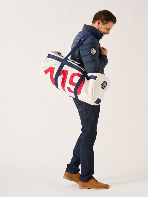 White Medium Barrel Bag - Shale