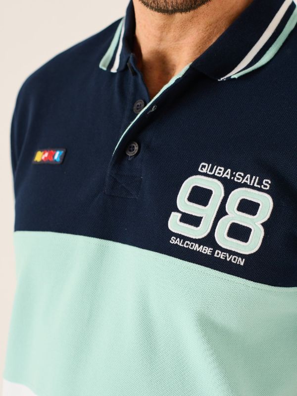 Sonata X-Series Polo Shirt In Navy Aqua And White