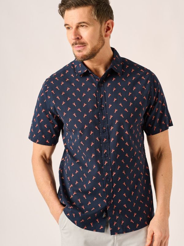 Navy Lobster Print Shirt – Spinny