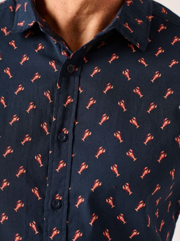 Navy Lobster Print Shirt – Spinny