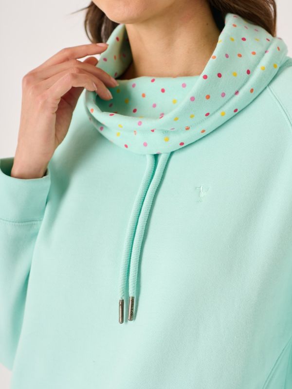 Aqua Wrap Cowl Neck Ladies Sweatshirt - Sutton 