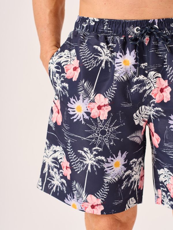 Tropical Print Swim Shorts - Swazey