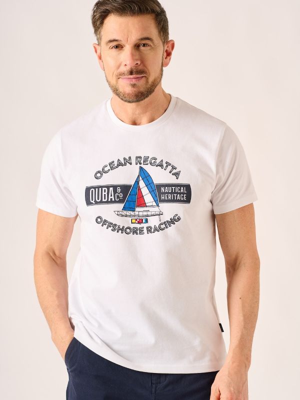 White Ocean Regatta T-Shirt - Tazam