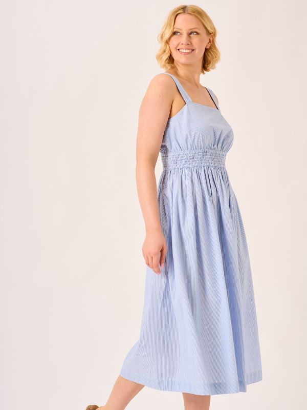 Soft Blue Stripe Sun Dress - Tulip