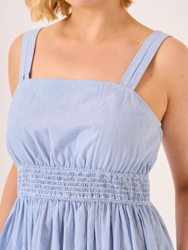 Soft Blue Stripe Sun Dress - Tulip