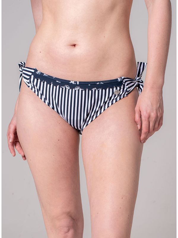 Bali Striped Bikini Briefs - Deep Navy