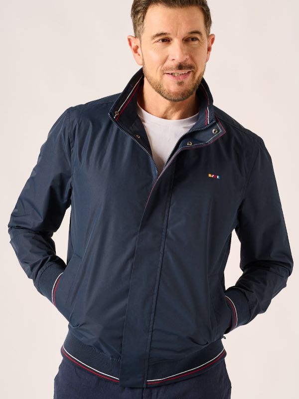 Dark Navy Showerproof Harrington Jacket – Witwicky