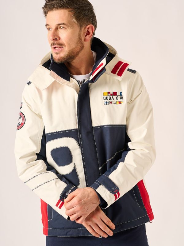 X-10 Mens Heritage Jacket Navy, Red and White 