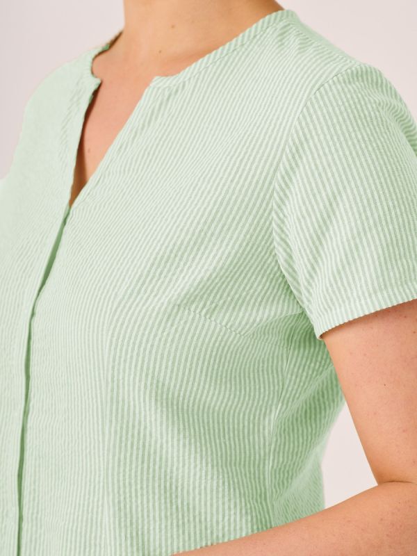 Mint Seersucker Blouse - Yarro 