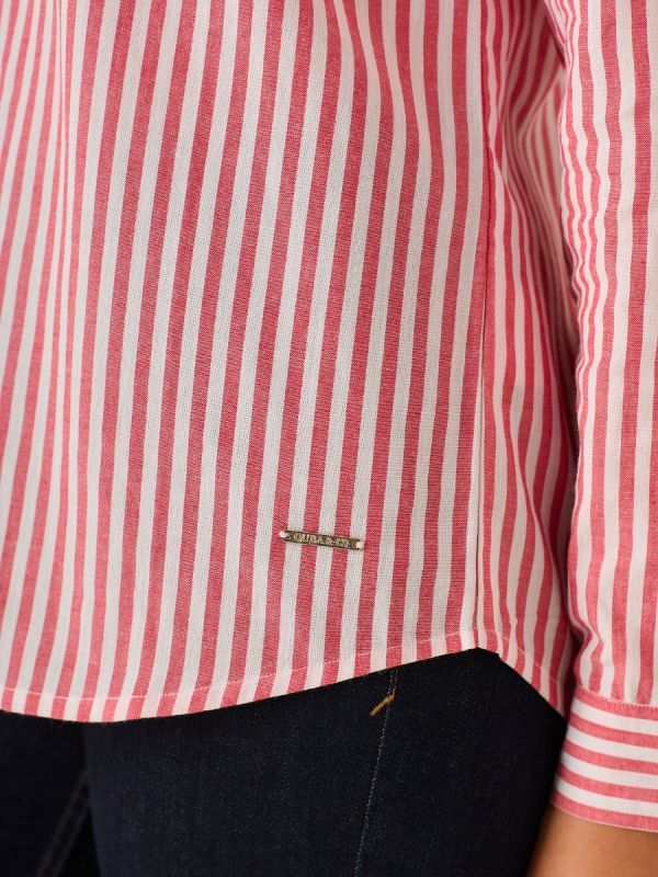 Stripe Cotton Shirt Pink and White Zena