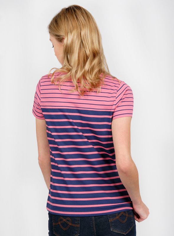 Cherub Ladies' Breton Short Sleeve T-Shirt - Ink/Sorbet