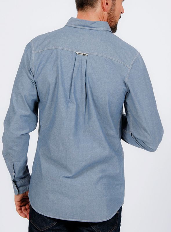 Moray Long Sleeved Chambray Shirt - Chambray