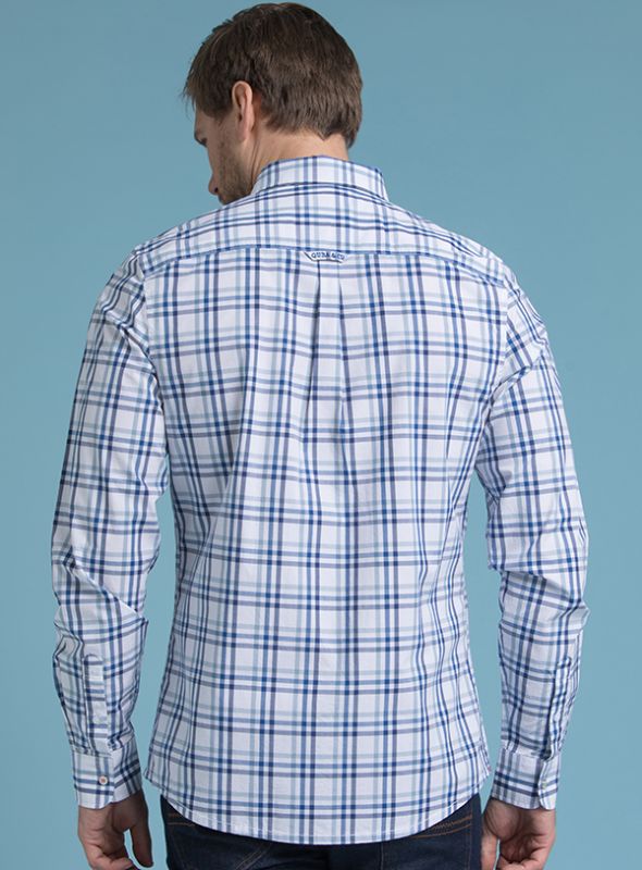 Affinity Long Sleeved Check Shirt - White/Blue