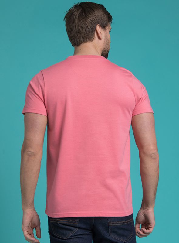 Denis Chest Stripe T-Shirt - Calypso Pink