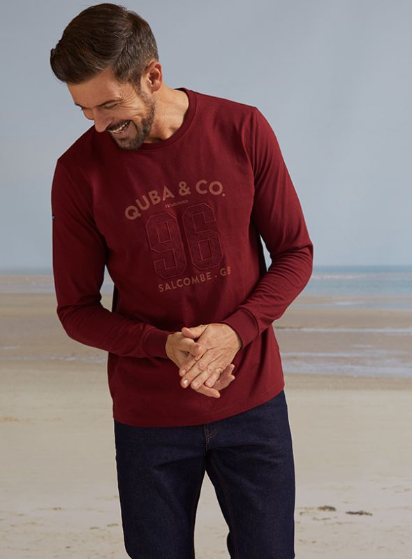 Sven Long-Sleeve Graphic T-Shirt - Dark Dahlia Red