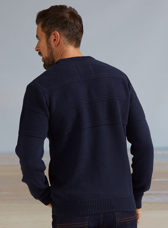 Nobile Textured Knitted Jumper - Navy