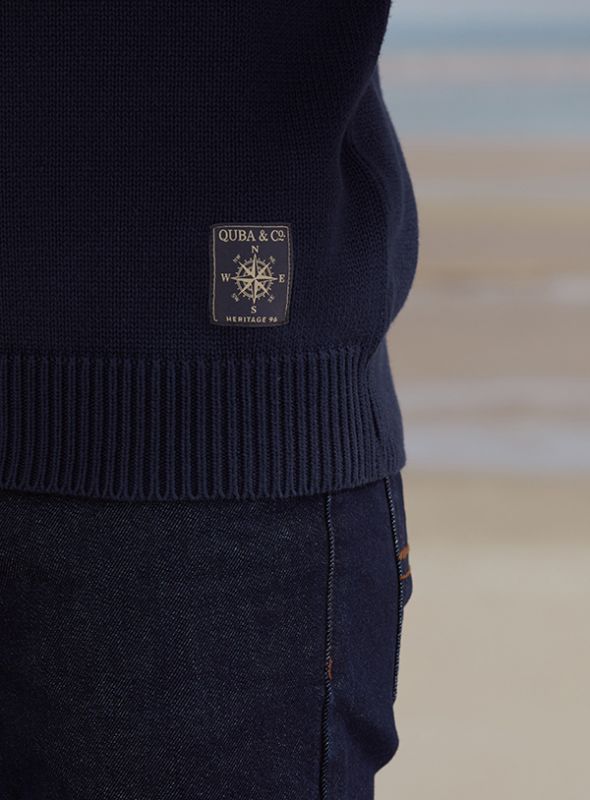 Nobile Textured Knitted Jumper - Navy