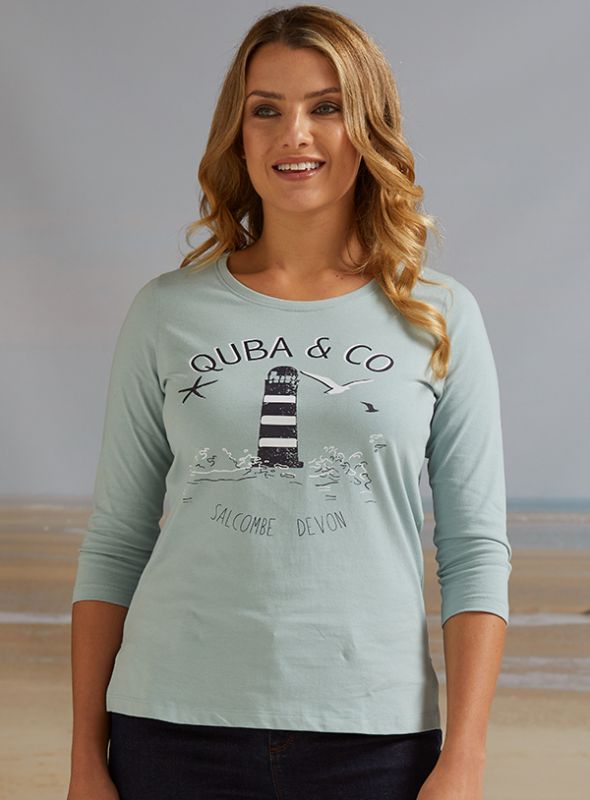 Jenna 3/4 Sleeve T-Shirt - Harbour Green