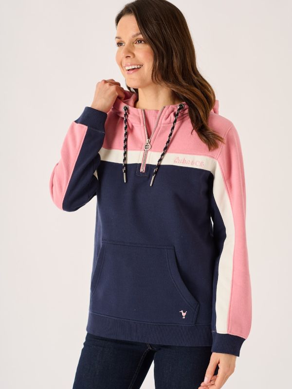 Pull femme Quba Sails rose coton taille S zippé