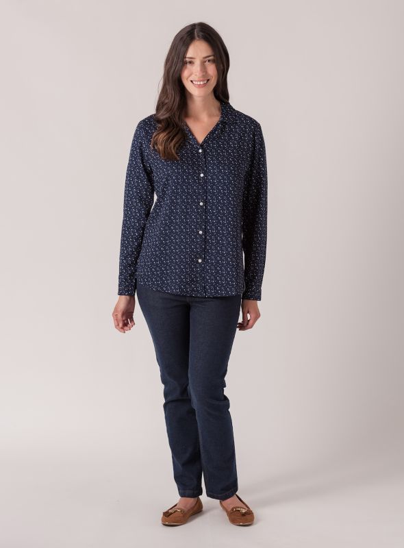 Alet Long Sleeve Star Shirt - Navy | Quba & Co Outerwear
