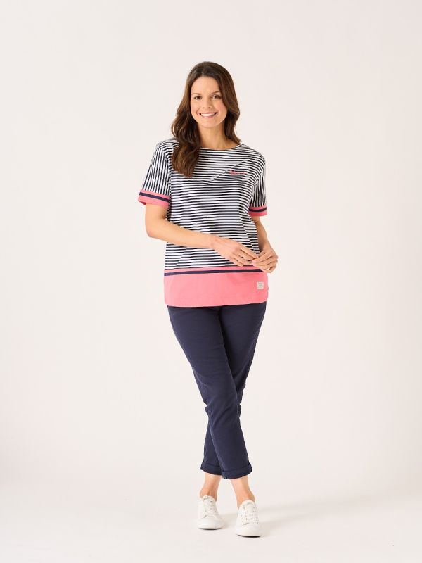 Annas Navy and White Striped T-Shirt 