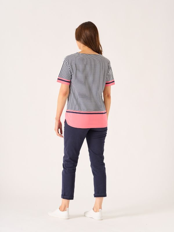 Annas Navy and White Striped T-Shirt 