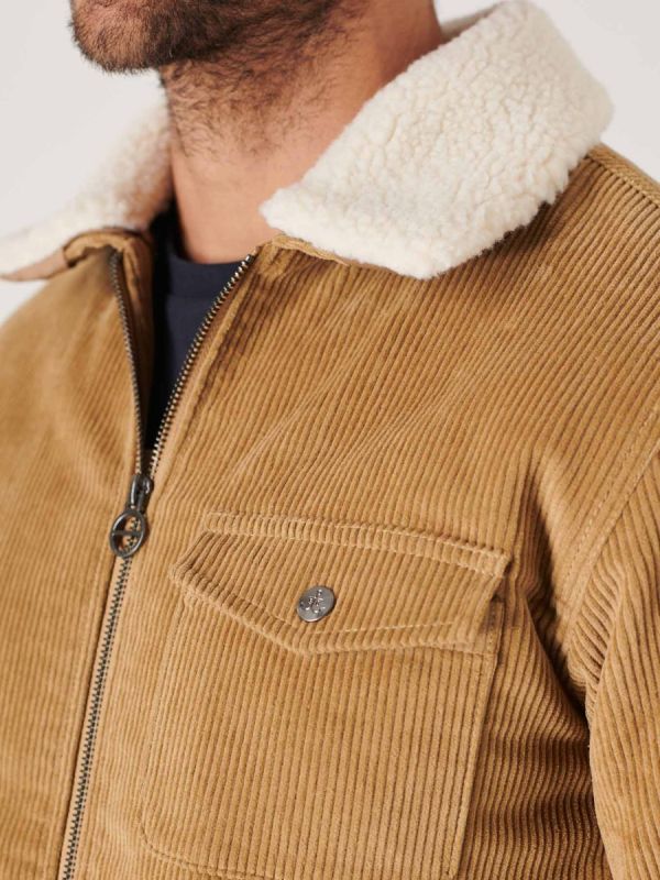 Corduroy jacket with borg collar quilted inner lining is perfect for autumn and winter