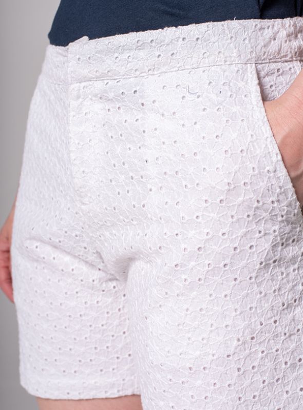Bethany Broderie Shorts - White