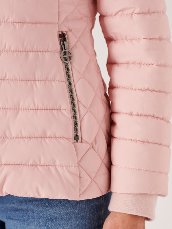 pink, pale pink, light pink, puffer jacket, padded jacket, uld, light-weight, coat