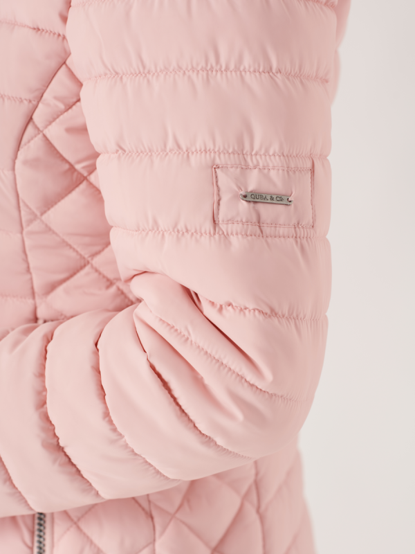 pink, pale pink, light pink, puffer jacket, padded jacket, uld, light-weight, coat