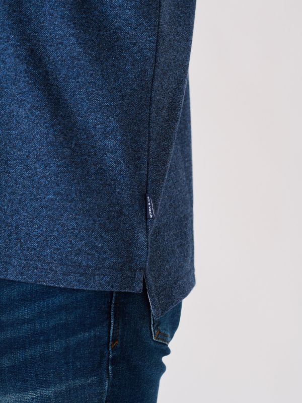Blue Marl Tipped Polo Shirt - Camedo