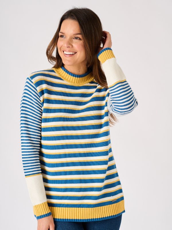 Blue and White Striped Jumper - Carrien