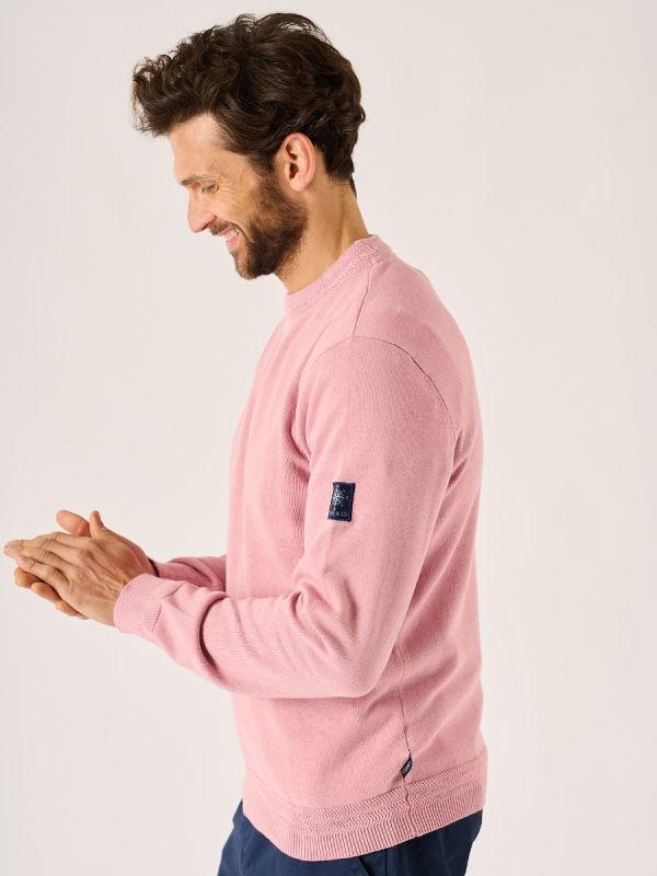 Chudleigh Pink Knitted Crew Neck Jumper