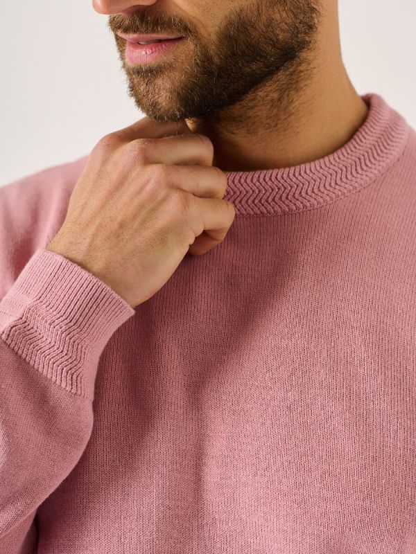 Chudleigh Pink Knitted Crew Neck Jumper