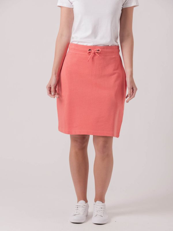 Cyclamen CORAL PINK Jersey Skirt | Quba & Co
