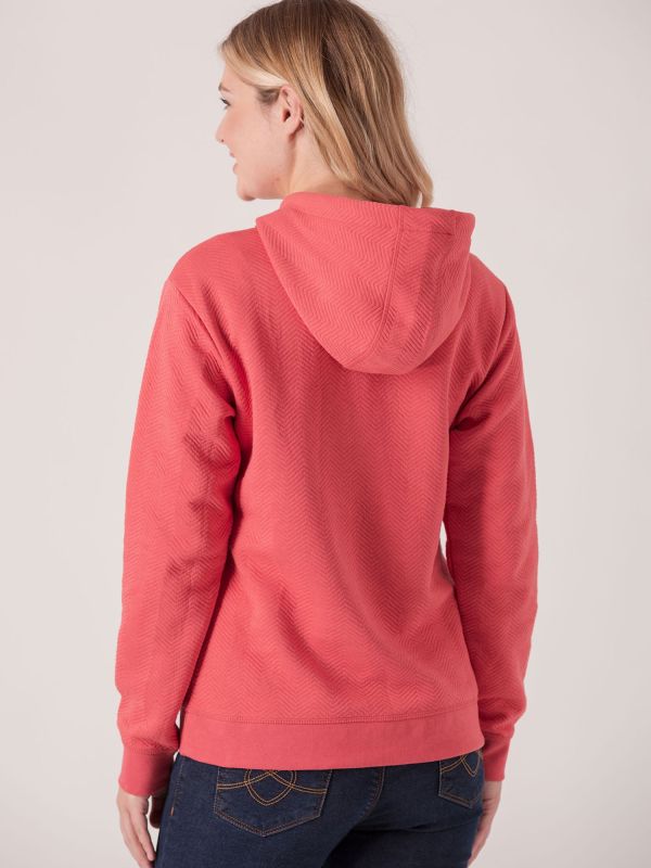 Echo Textured Hoodie - Spiced Coral Pink