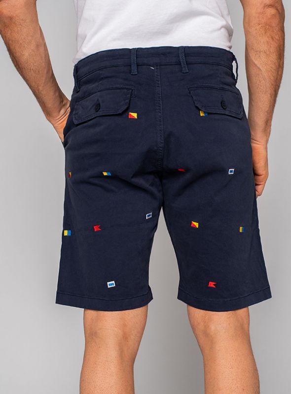 Eddie Embroidered Shorts - Prussian Blue