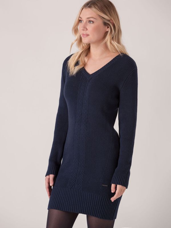 Elisan Ribbed Knitted Dress - Navy | Quba & Co Dresses and Skirts